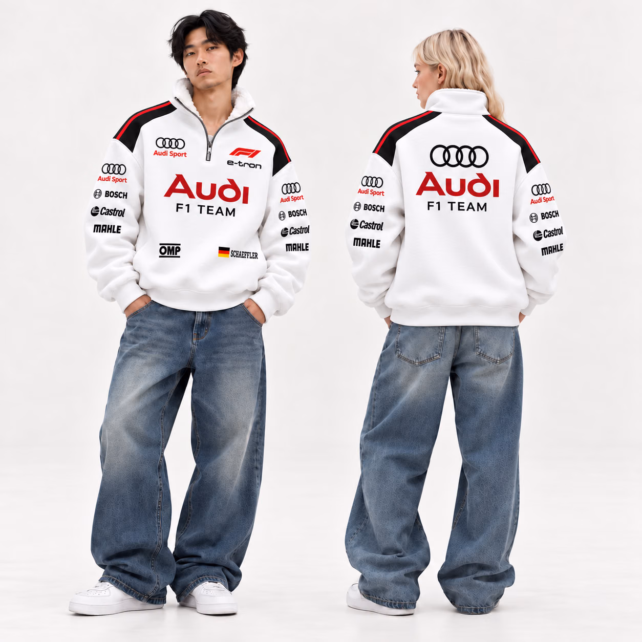 Audi Team 2026 Limited Edition Quarter-Zip Sherpa Fleece Pullover Jacket
