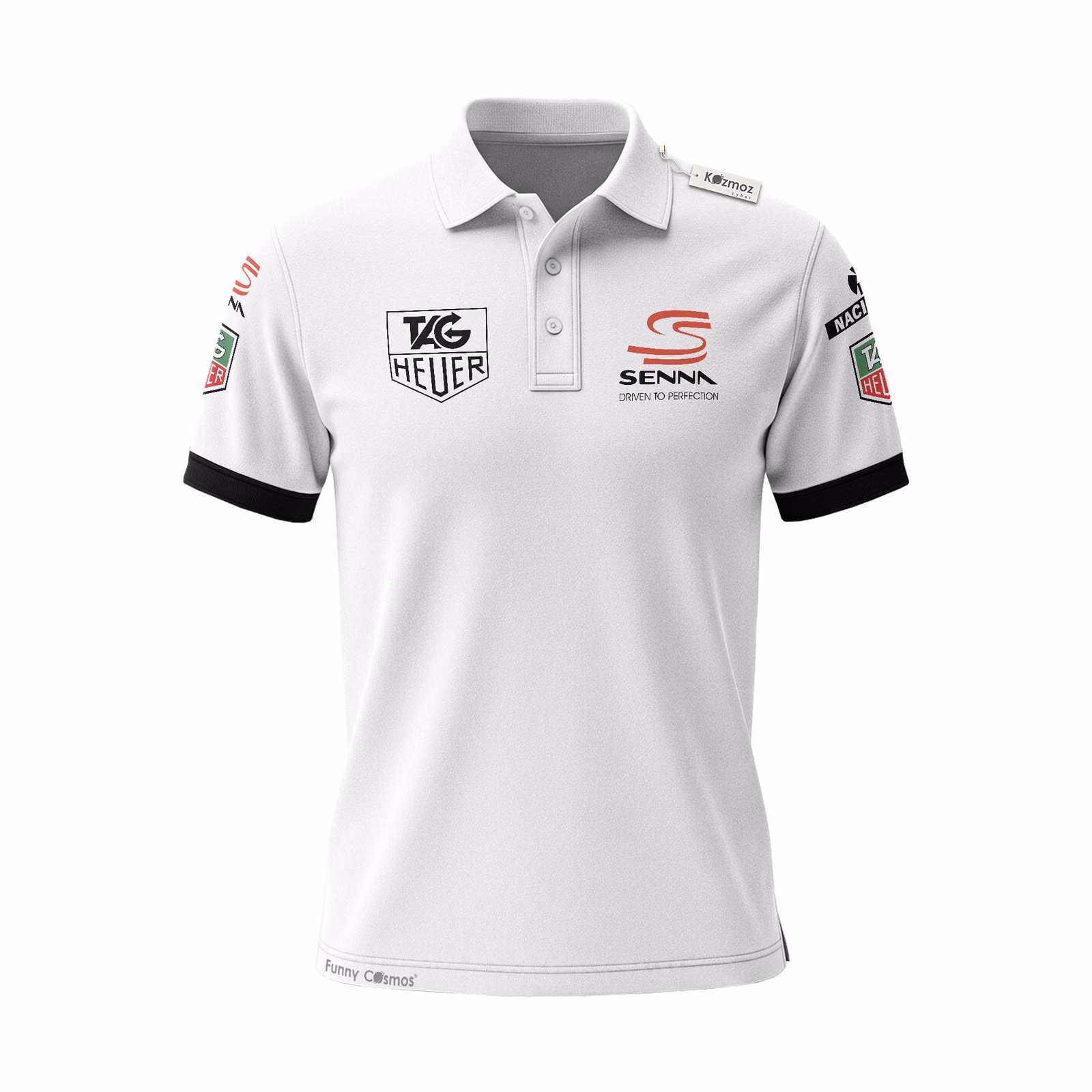 Alternative view of Ayton Senna Tag Heuer F1 Custom Polo Shirt