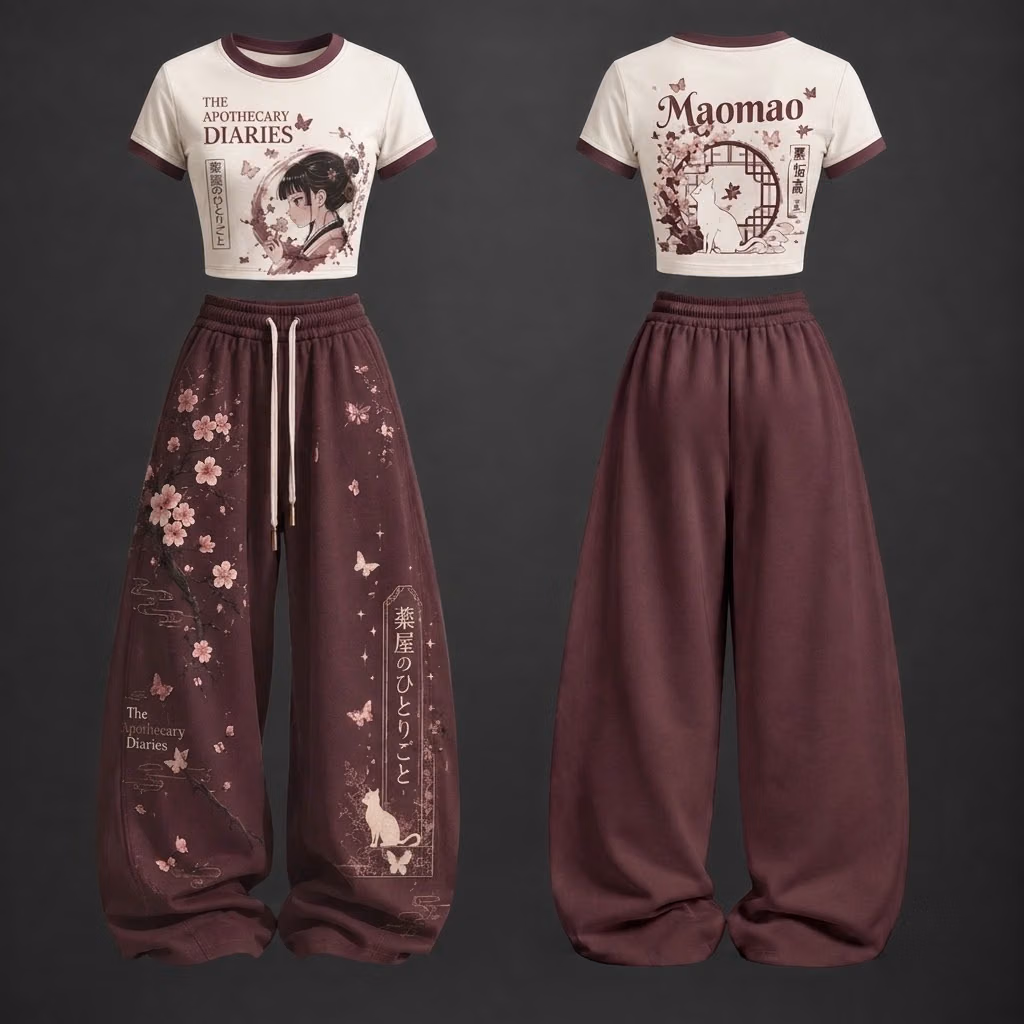 Poison Taster Girl Imperial Palace Secrets Crop top And Baggy Set Anime Clothes - 8xGear Subtle Anime Streetwear