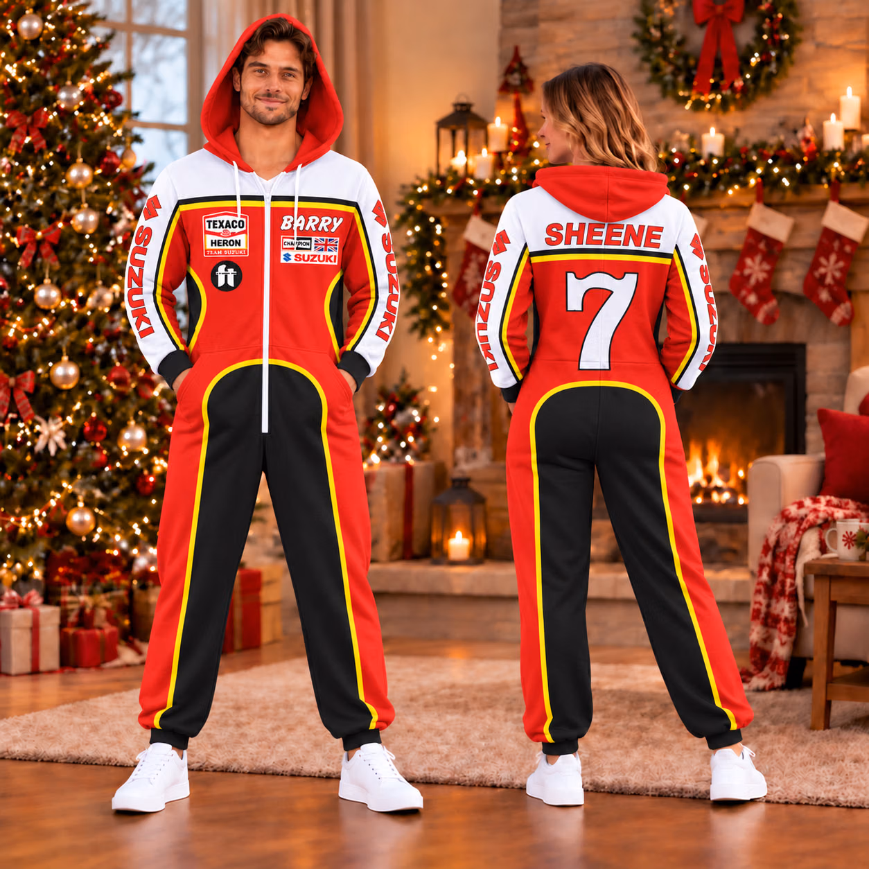 Barry Sheene 1976 - Suzuki Racing Motorcycle Grand Prix Custom Racing Onesies Pajamas