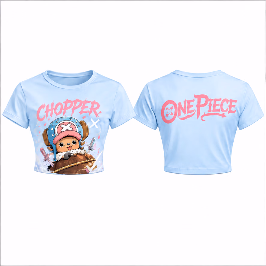 Alternative view of Blue-Nosed Reindeer Pirate Voyage Crop top And Baggy Set Anime Clothes