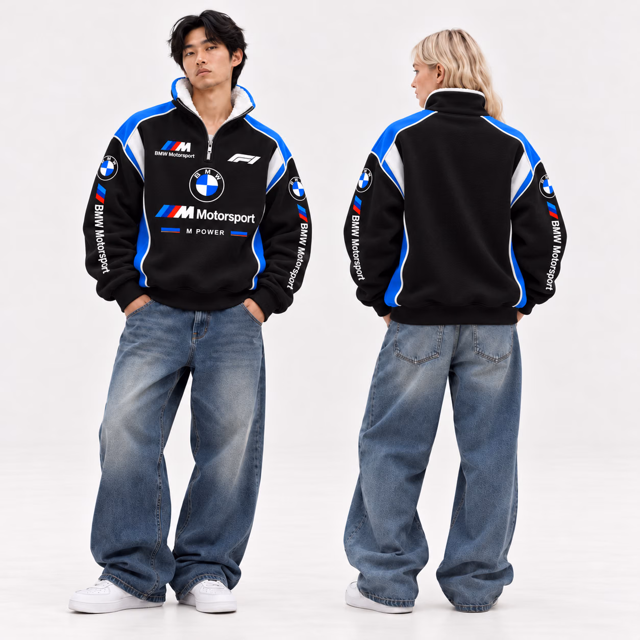 BMWM-Team The World of Endurance 2026 Quarter-Zip Sherpa Fleece Pullover Jacket