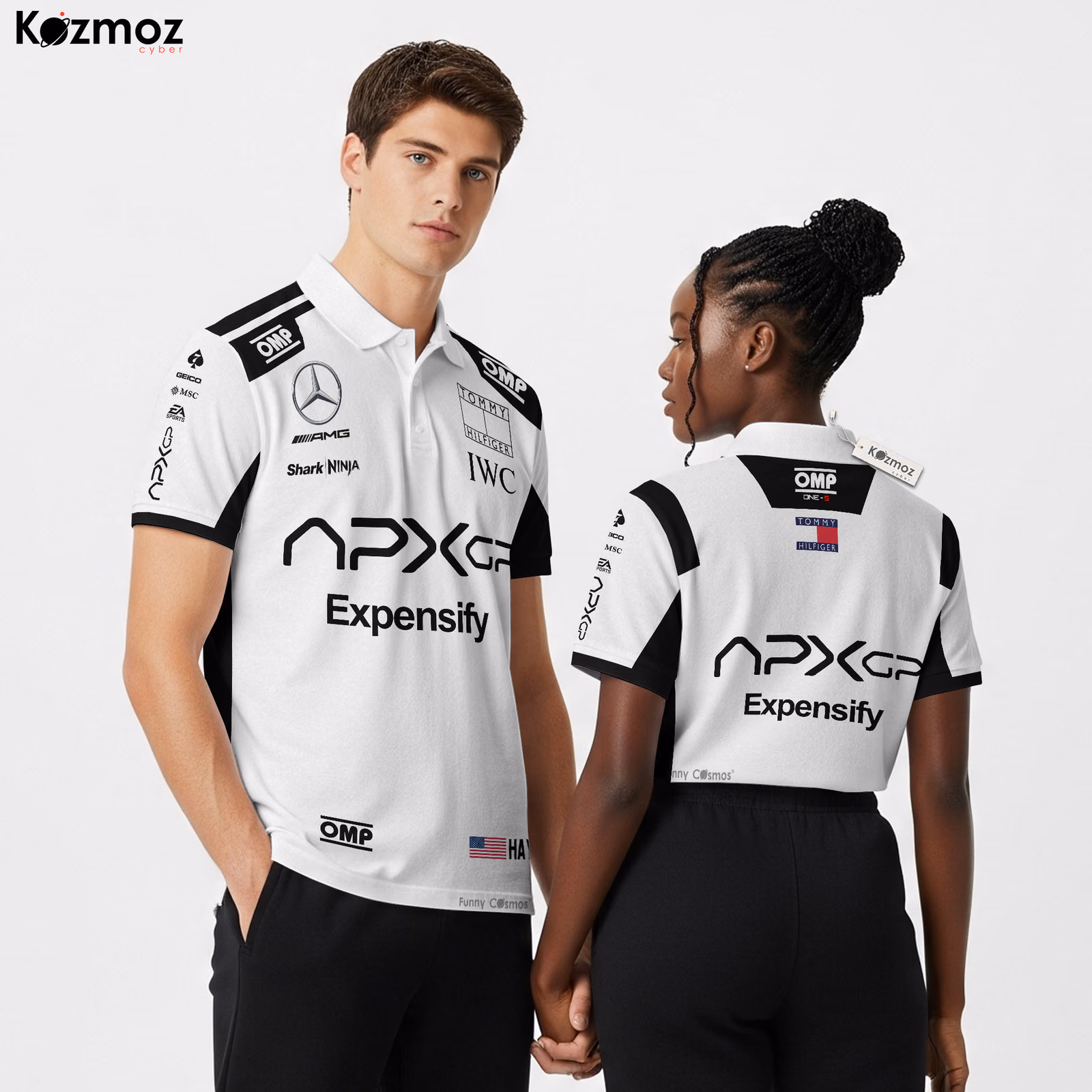 Brad Pitt Racing Polo - Sonny Hayes Movie White Polo Shirt