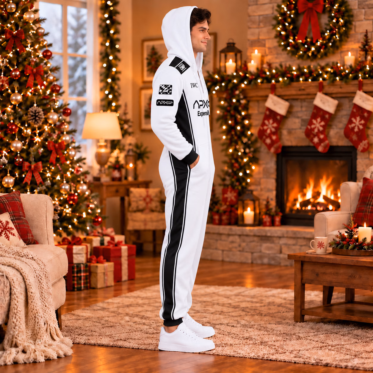 Alternative view of Brad Pitt Sonny Hayes Film Costume (White Version) Custom Racing Onesies Pajamas