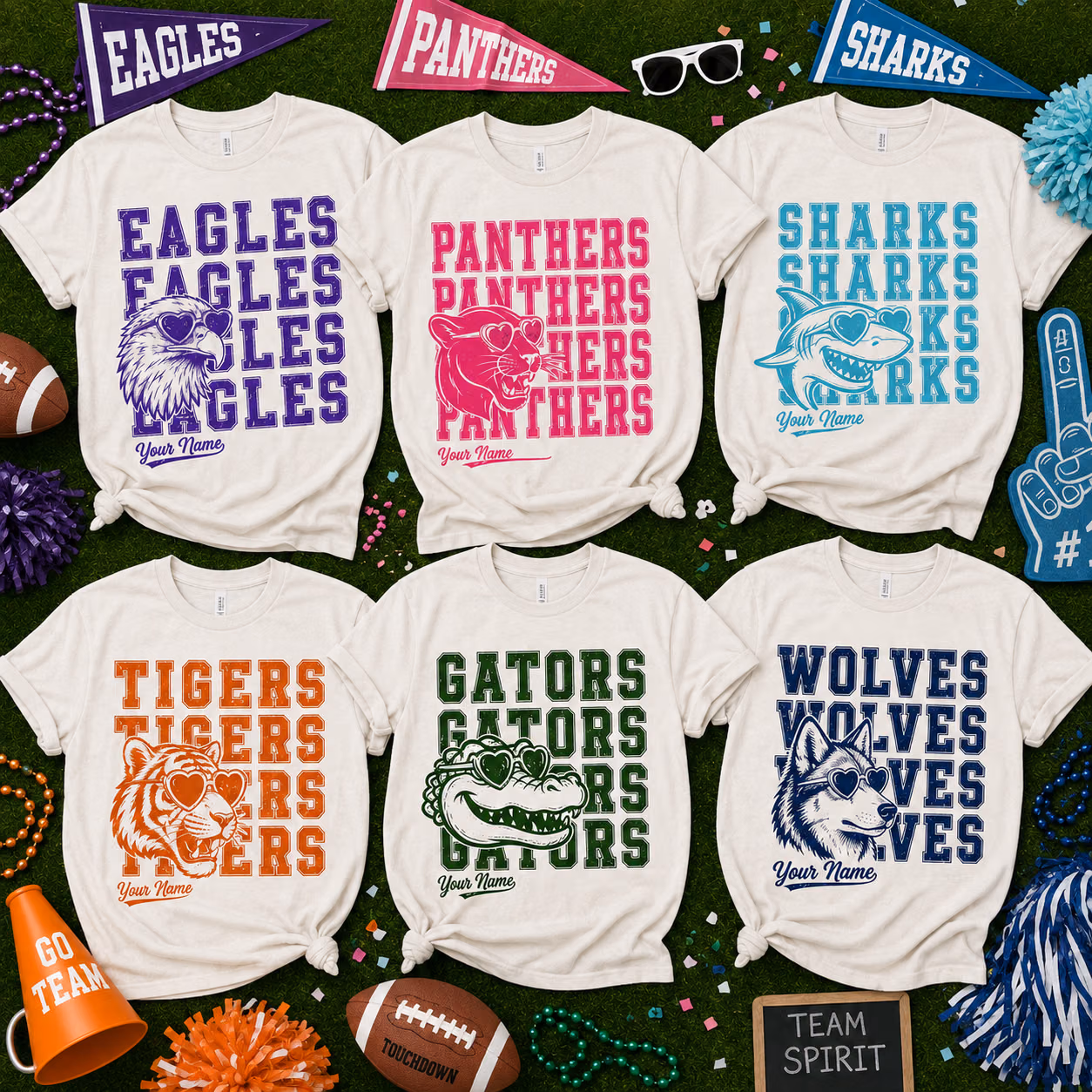 Custom College T-Shirt – Personalized School Mascot Team Spirit Tee