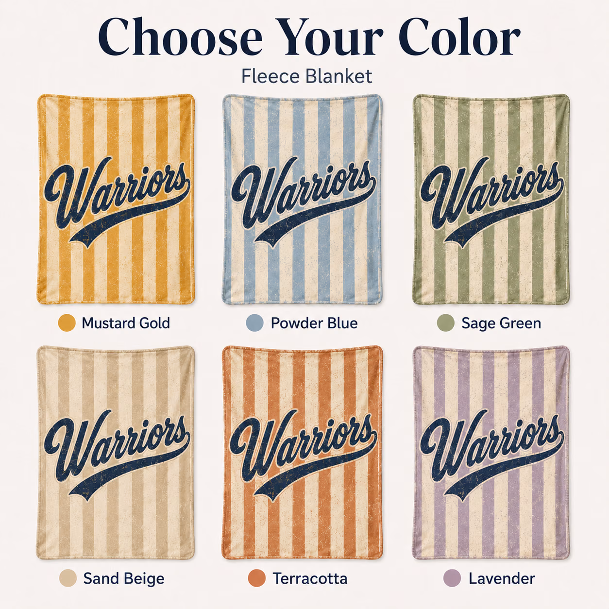 Custom College Blanket - Retro Script Mascot School Spirit Fleece