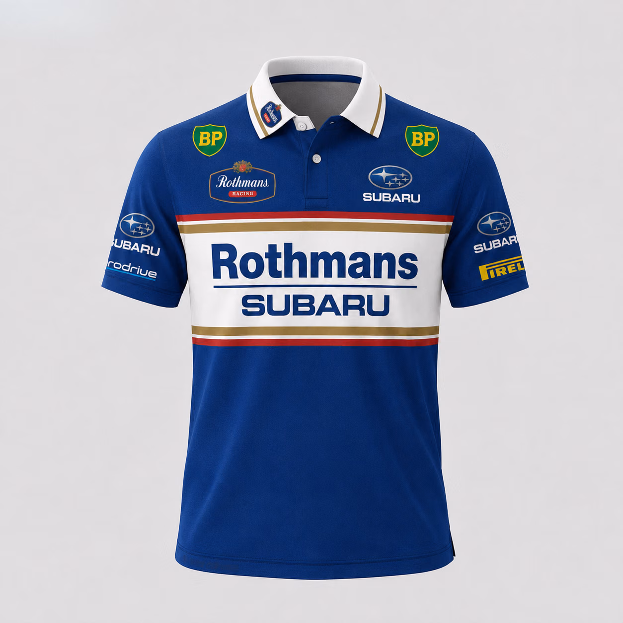 Alternative view of Colin McRae 1992 Subaru Legacy RS 'Group A' Custom Polo Shirt