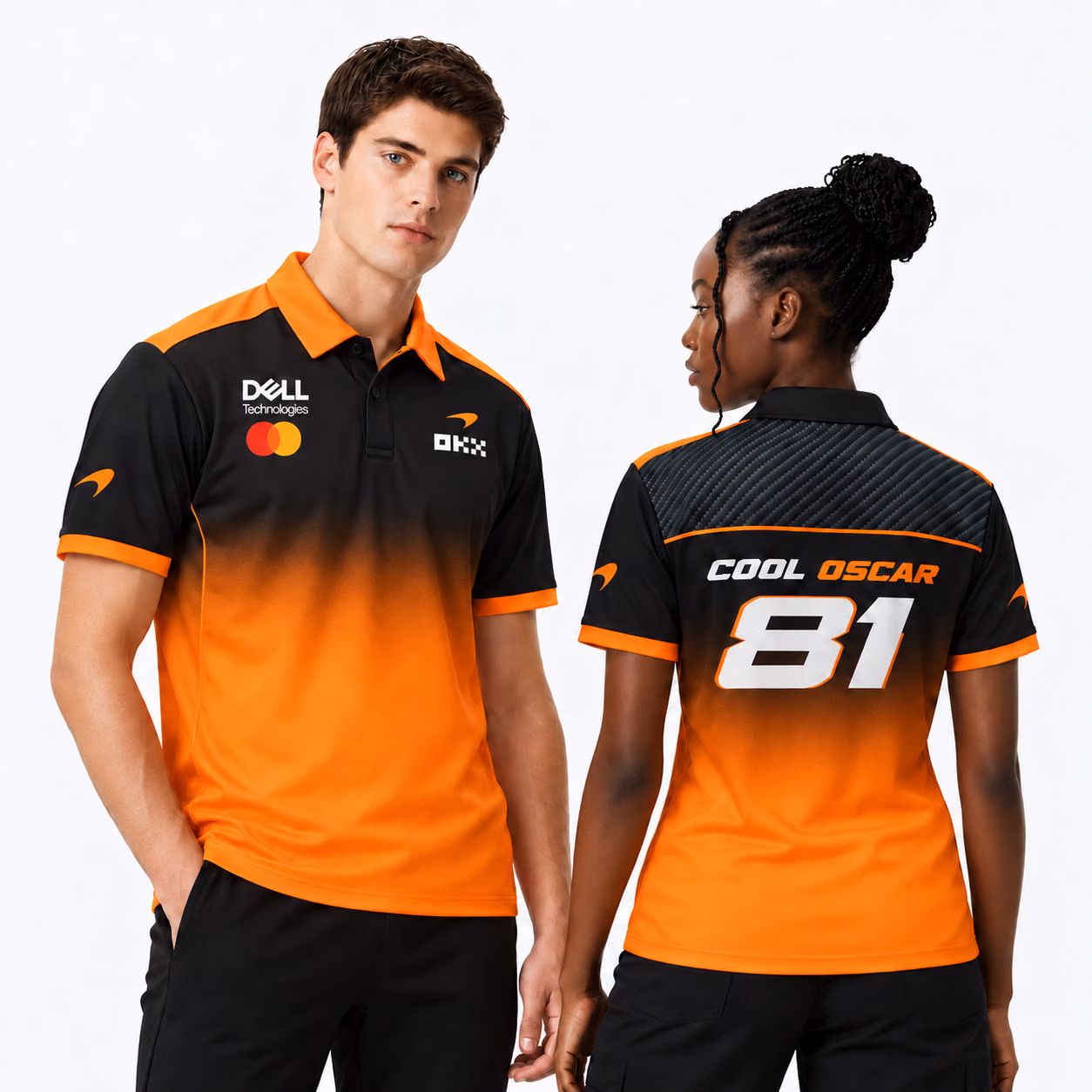 Cool Oscar #81 Orange Custom Racing Polo Shirt