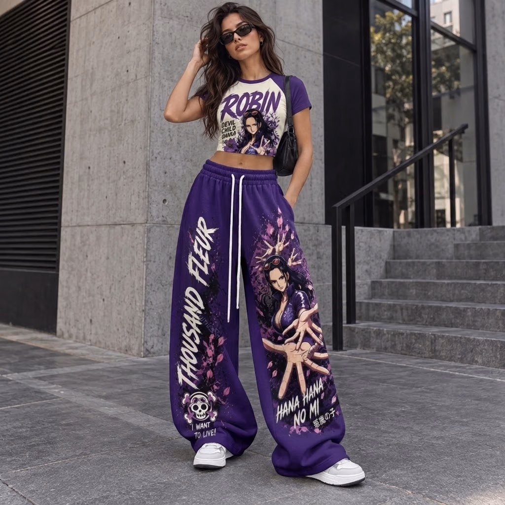 Alternative view of Devil Flower Maiden Grand Line Voyage Crop top And Baggy Set Anime Clothes