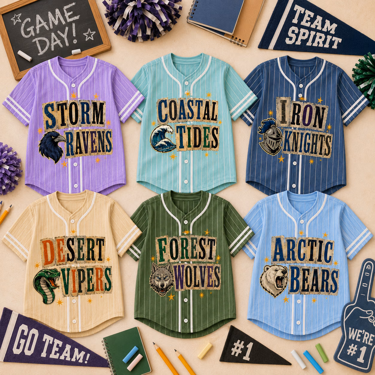 Custom College Baseball Jersey - Personalized Newspaper School Spirit Shirt