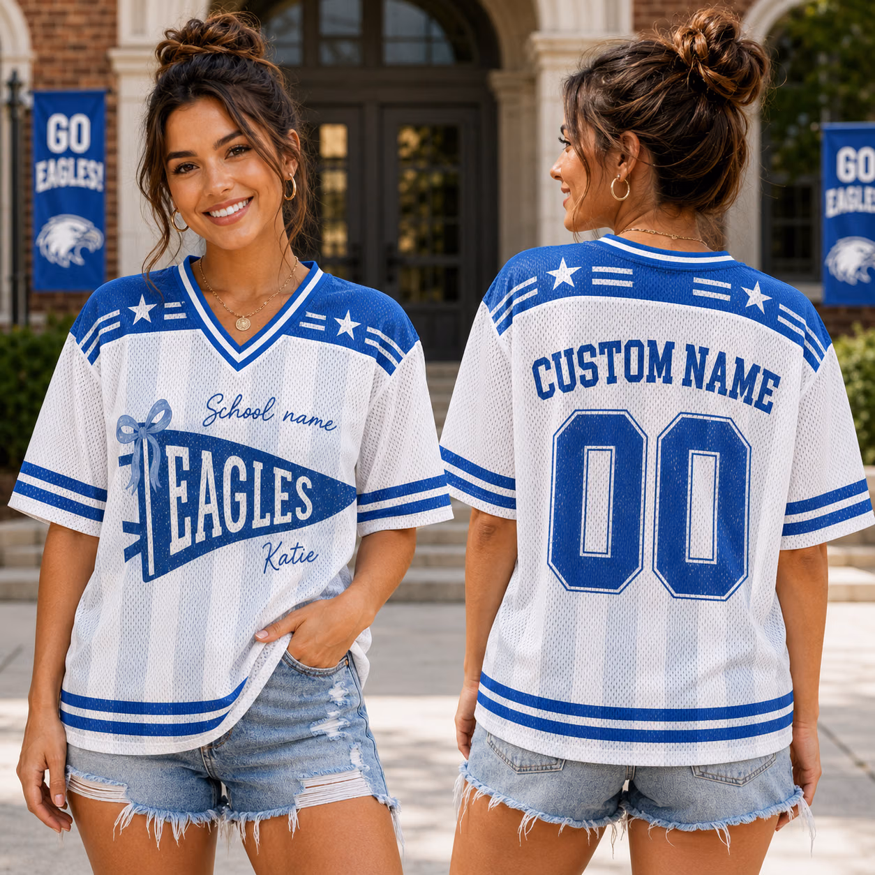 Custom College Football Jersey - Personalized Bow Pennant School Shirt 9 Custom College Football Jersey - Personalized Bow Pennant School Shirt - Image 9