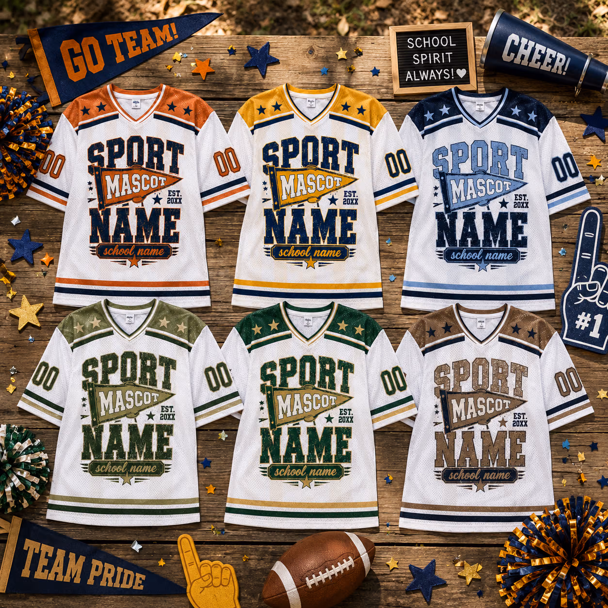 Custom College Football Jersey - Personalized Sports Mascot Shirt