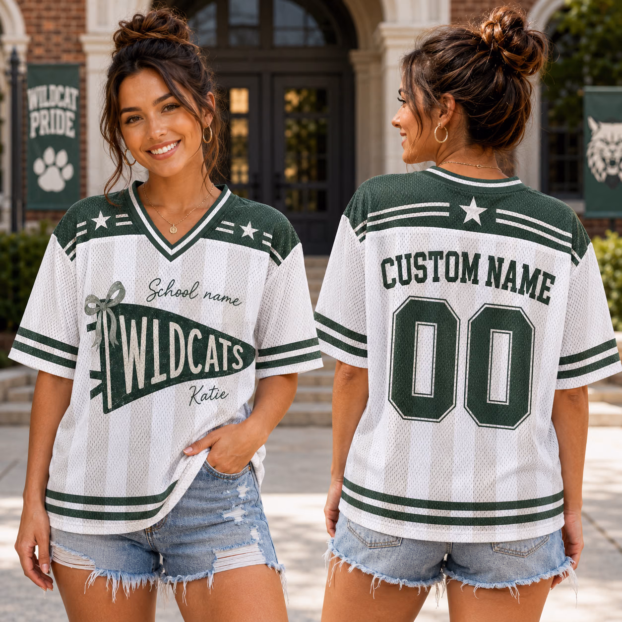 Custom College Football Jersey - Personalized Bow Pennant School Shirt 8 Custom College Football Jersey - Personalized Bow Pennant School Shirt - Image 8