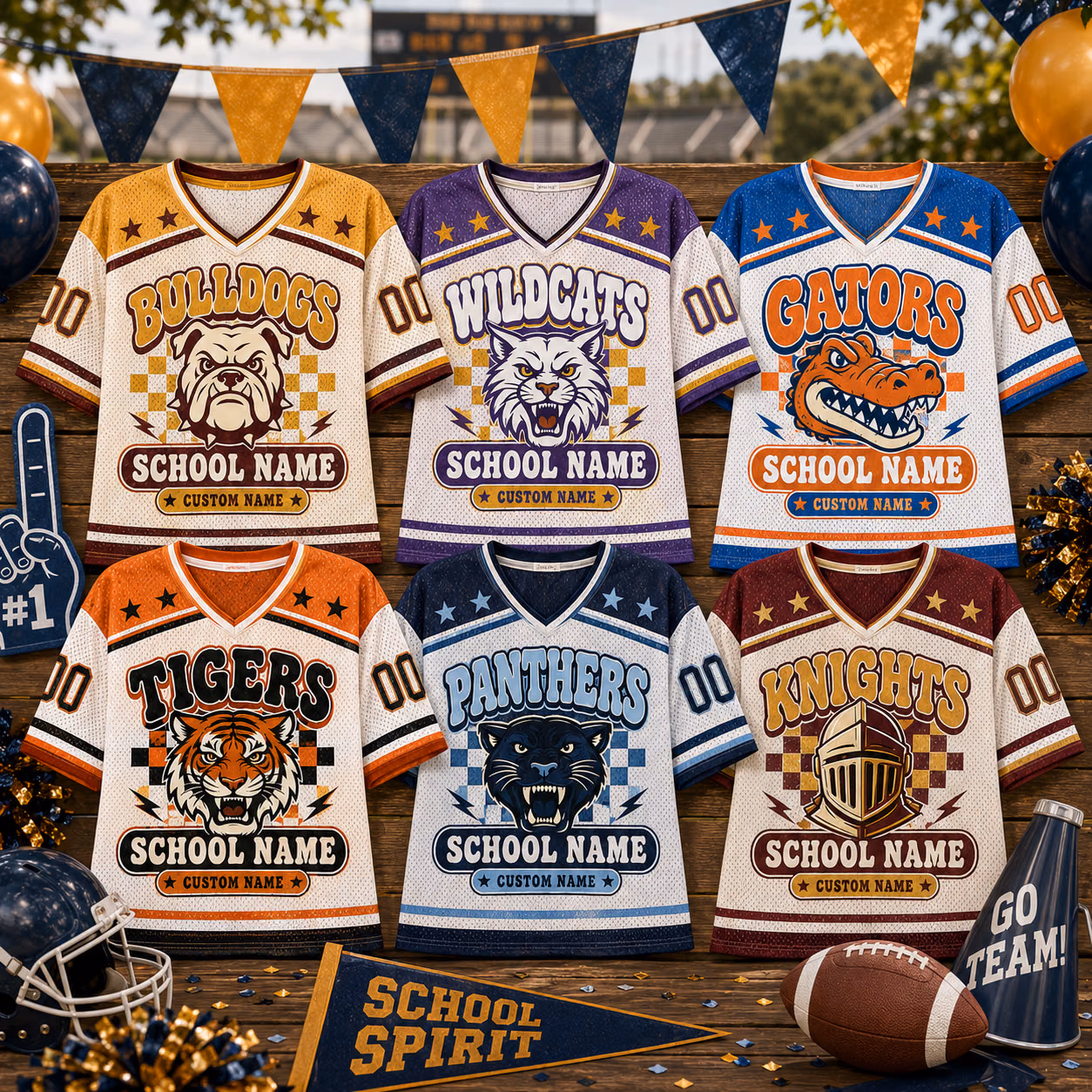custom college football jersey personalized checkered mascot e7cfb112