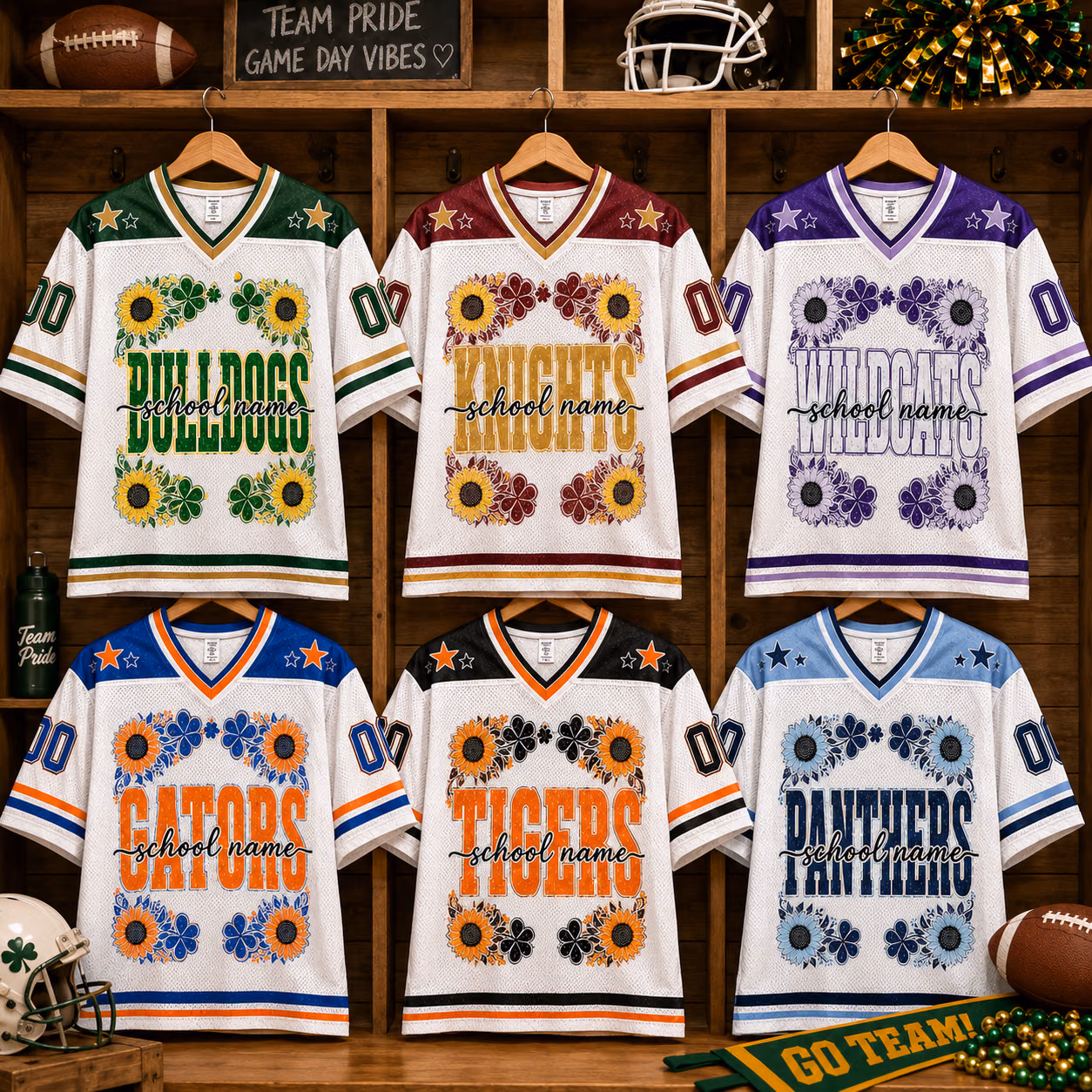 Custom College Football Jersey - Personalized Sunflower Mascot Shirt