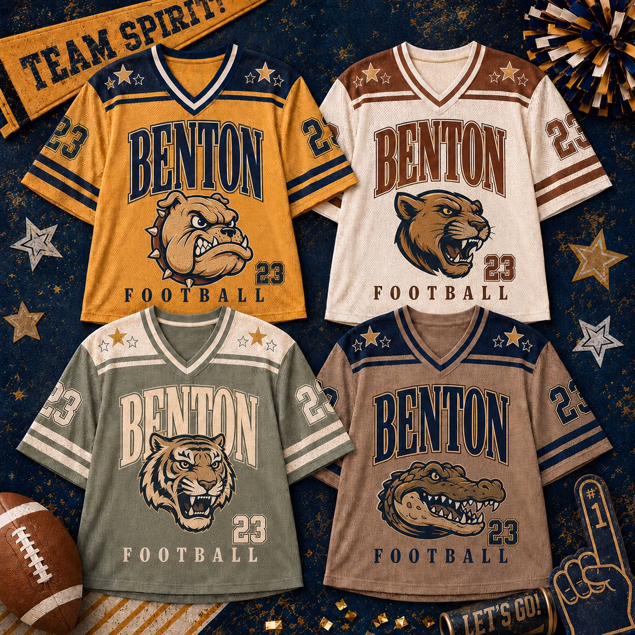 Custom College Football Jersey Shirt - Vintage Mascot Game Day Tee
