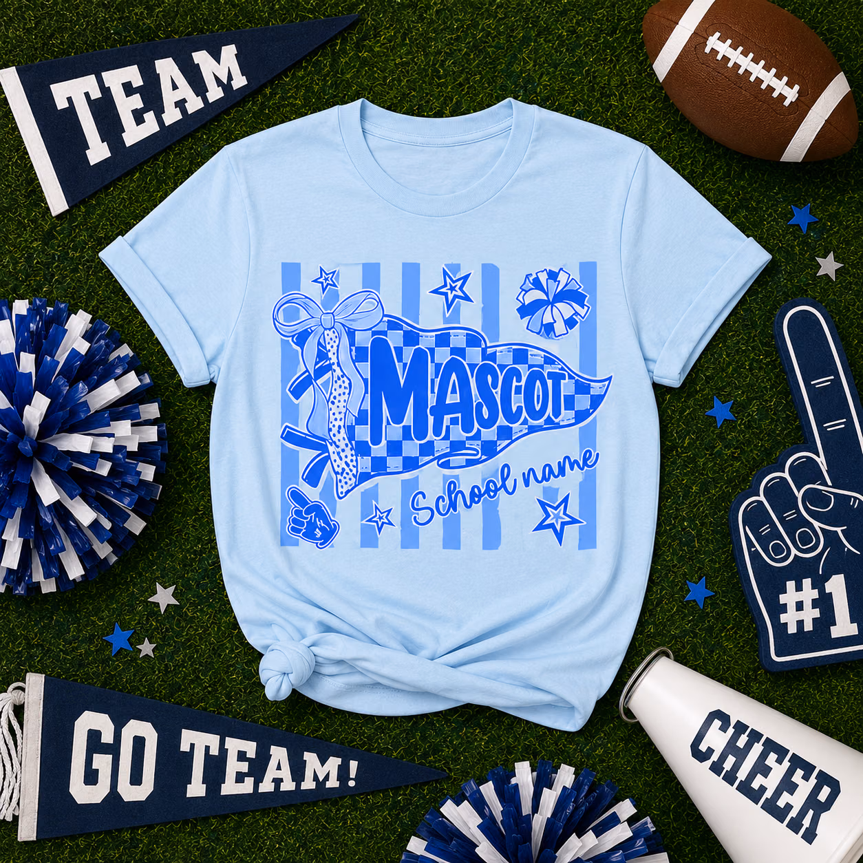 Custom College Shirt, Personalized Mascot Pennant Game Day Tee 6 Custom College Shirt, Personalized Mascot Pennant Game Day Tee - Image 6