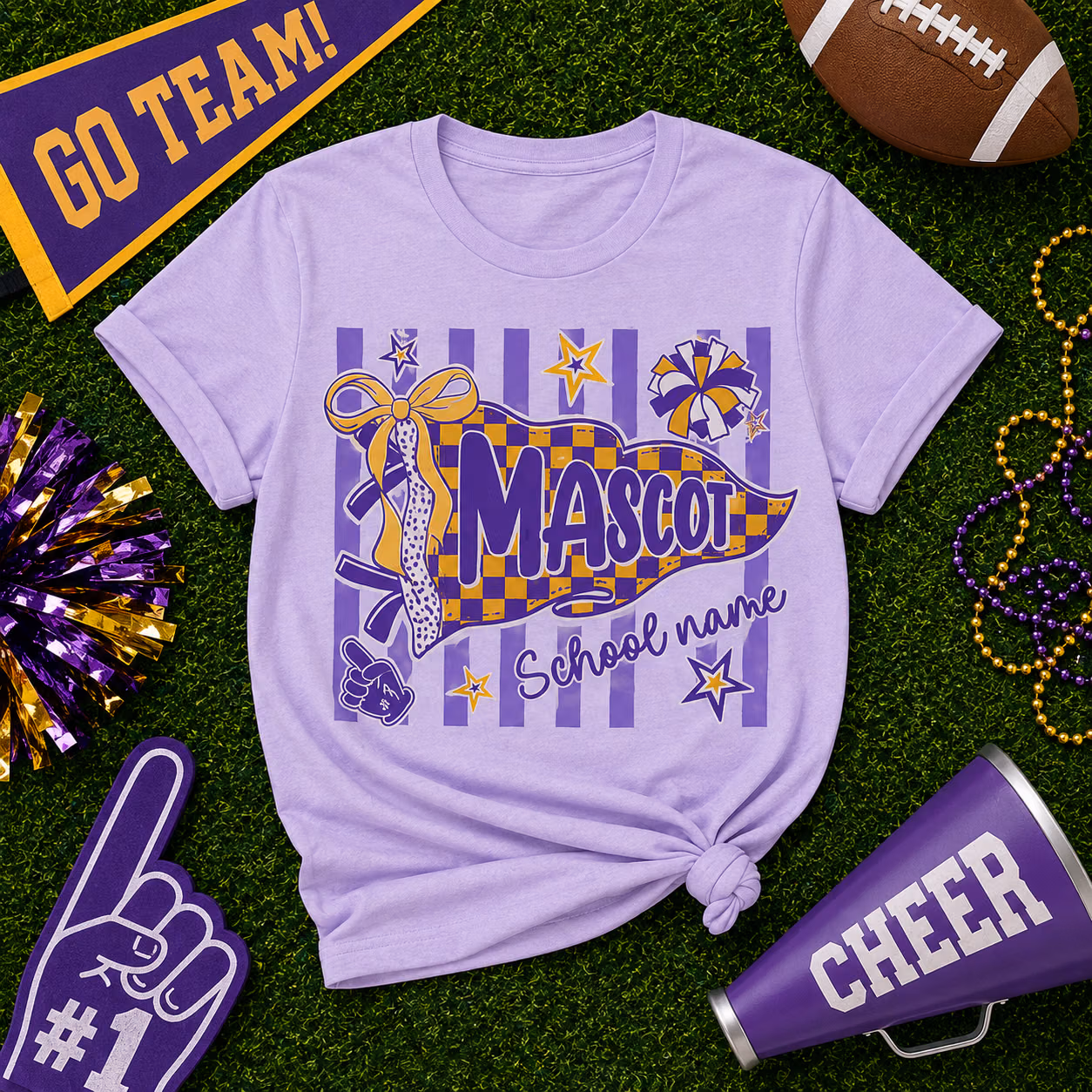 Custom College Shirt, Personalized Mascot Pennant Game Day Tee 4 Custom College Shirt, Personalized Mascot Pennant Game Day Tee - Image 4
