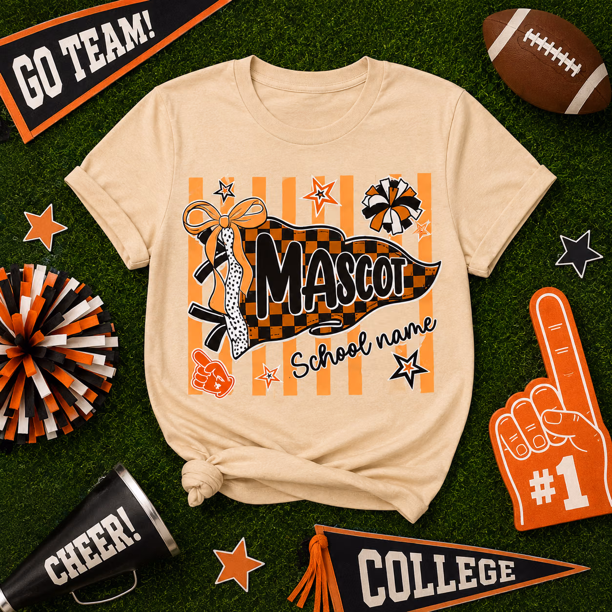 Custom College Shirt, Personalized Mascot Pennant Game Day Tee 8 Custom College Shirt, Personalized Mascot Pennant Game Day Tee - Image 8