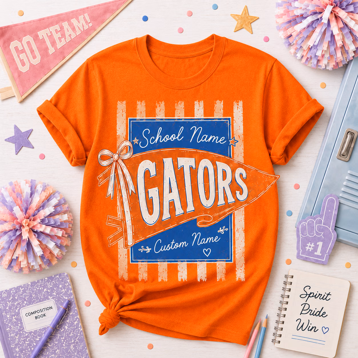Custom College T-Shirt - Pennant Stripe Mascot Game Day Graphic Tee 7 Custom College T-Shirt - Pennant Stripe Mascot Game Day Graphic Tee - Image 7