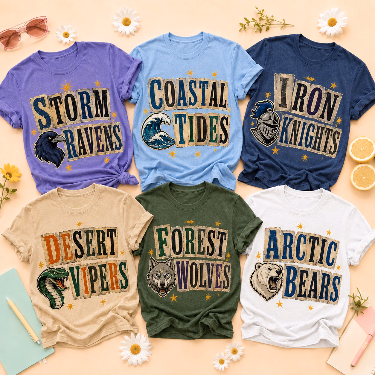 Custom College T-Shirt - Retro Mascot Graphic School Spirit Shirt