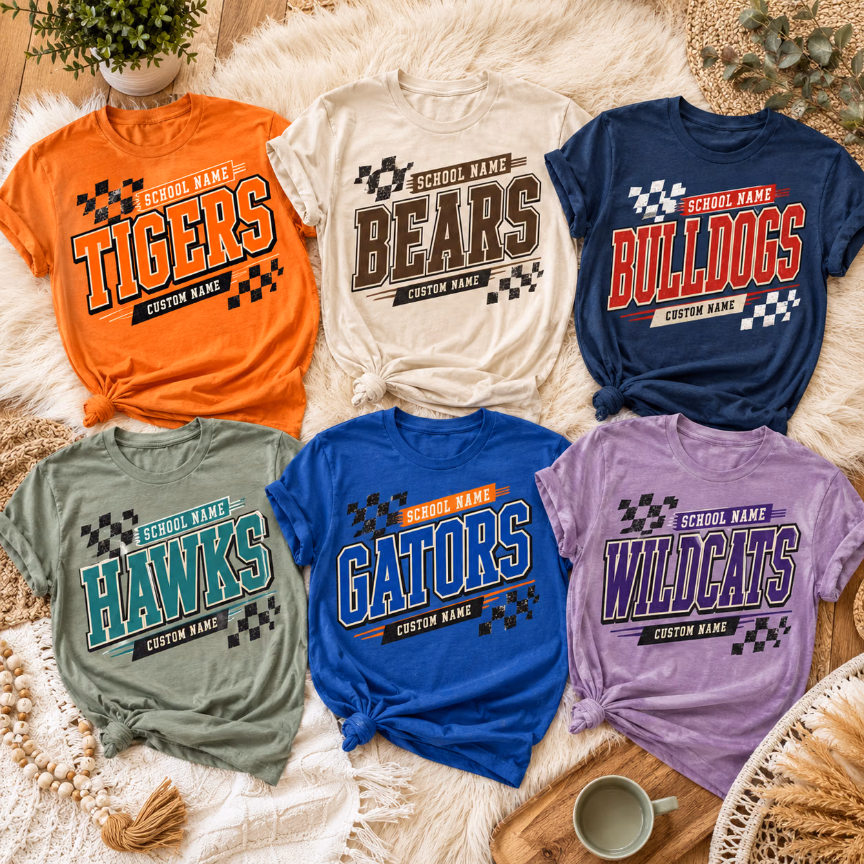 custom college t shirt vintage checkered mascot t shirt for 49a4c435