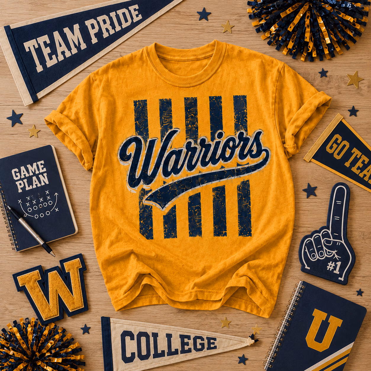 Custom College T-Shirt - Vintage Striped Mascot School Spirit Tee 8 Custom College T-Shirt - Vintage Striped Mascot School Spirit Tee - Image 8