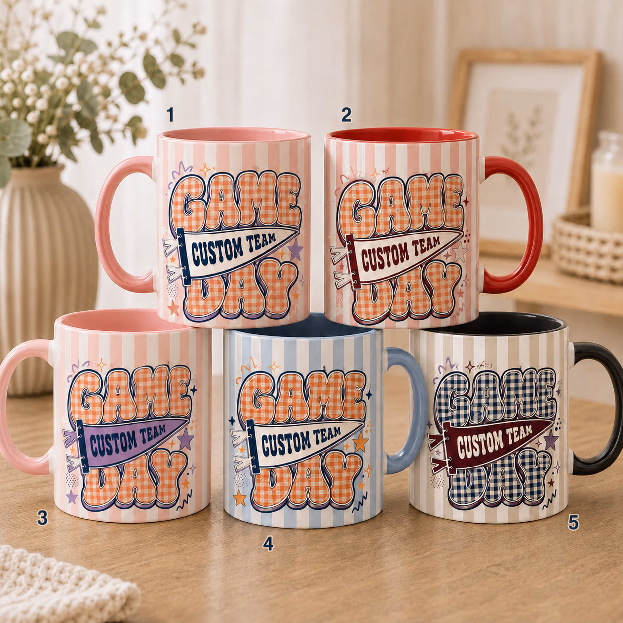Custom College Team Accent Mug, Personalized School Spirit Game Day Accent Mug