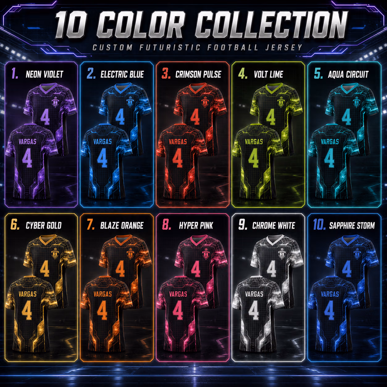 Cool Custom Football Jersey - Futuristic Cyber Circuit Game Day Outfit 3 Cool Custom Football Jersey - Futuristic Cyber Circuit Game Day Outfit - Image 3