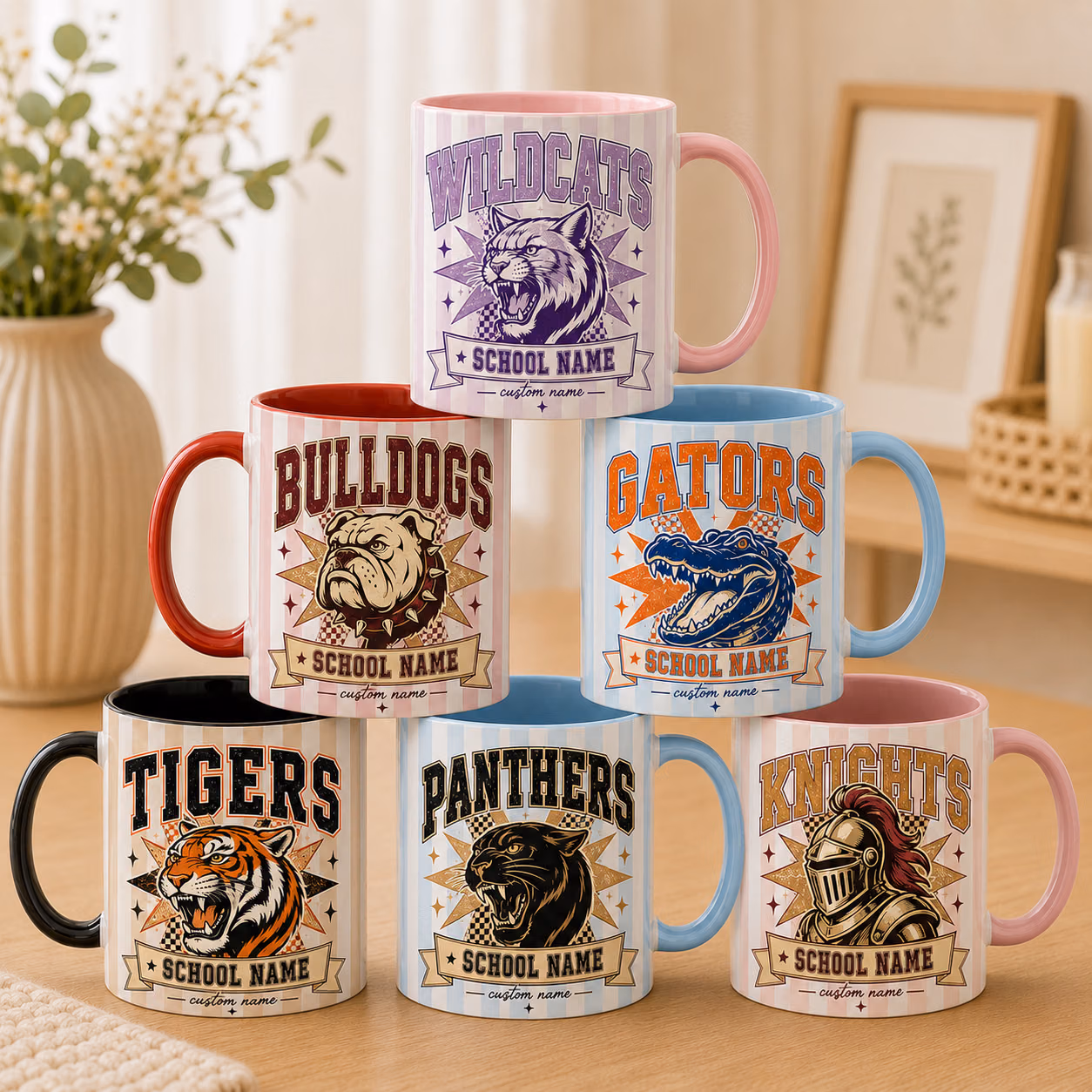 Custom School Mascot Mug – Personalized Team Spirit Ceramic Accent Mug