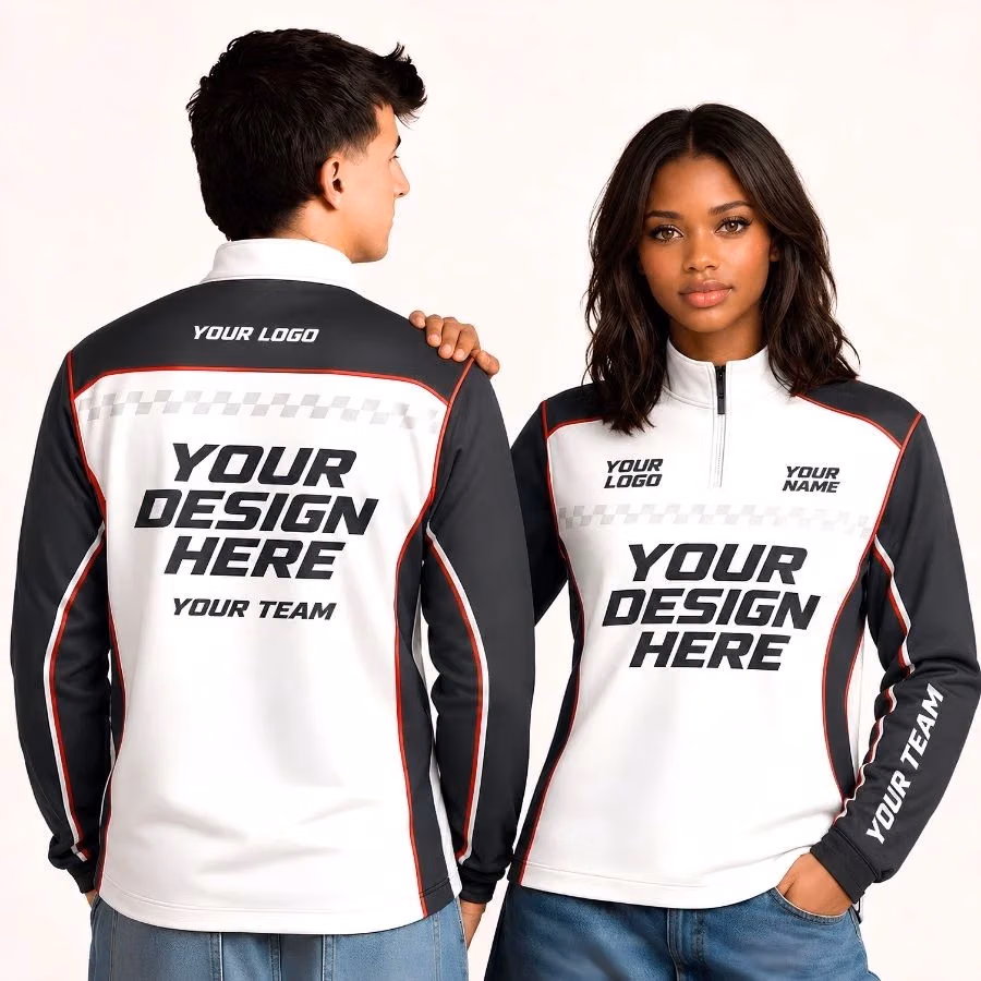 Custom long sleeve quarter zip jersey