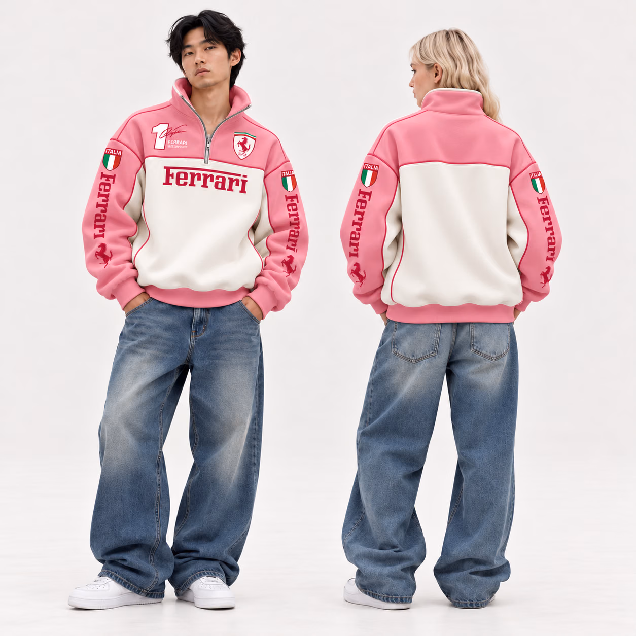 Alternative view of Fer Team Sakura Japan JP 2026 Quarter-Zip Sherpa Fleece Pullover Jacket