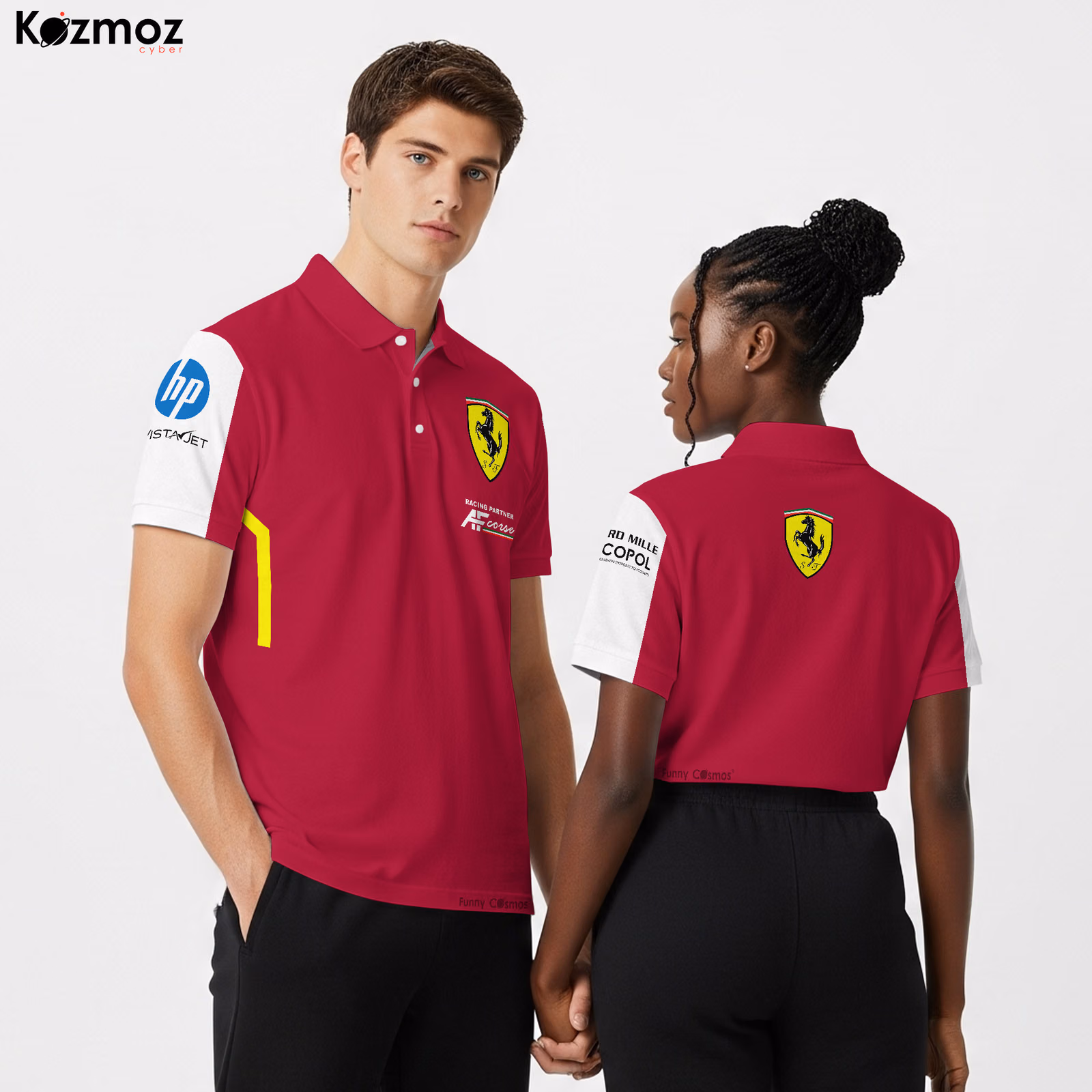 SF 2025 AF Corse Racing Polo Shirt - SF AF Corse Polo Shirt - Le Mans 24h Racing Team Uniform