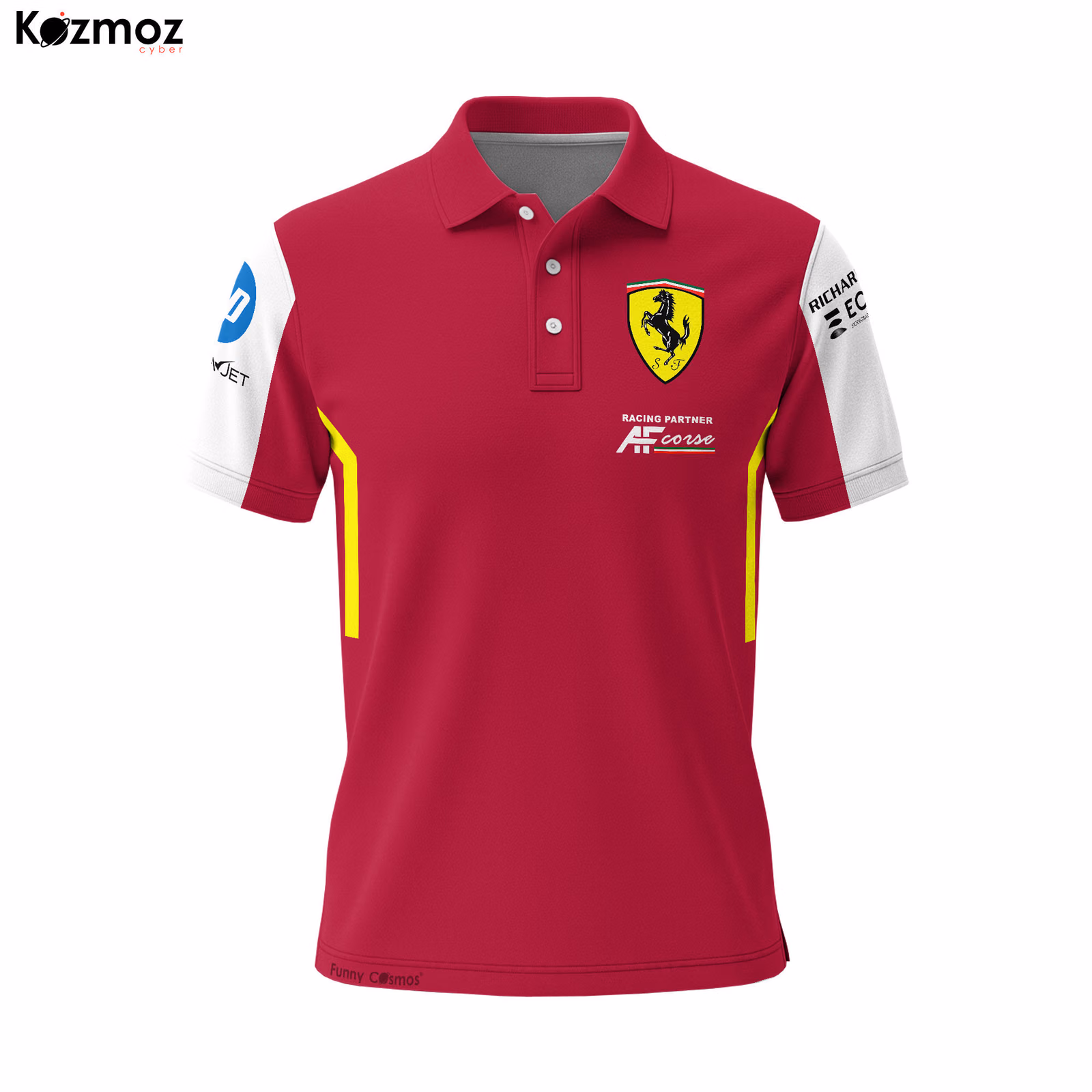 Alternative view of SF 2025 AF Corse Racing Polo Shirt - SF AF Corse Polo Shirt - Le Mans 24h Racing Team Uniform