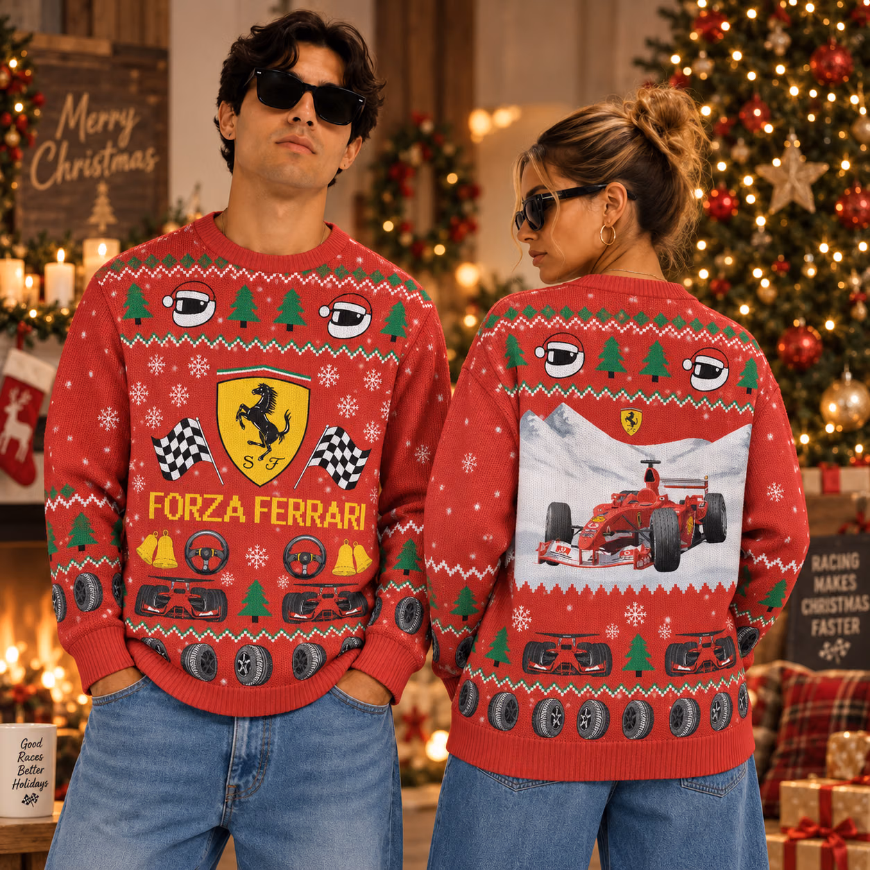 Forza Ferrari Ugly Sweater - Racing Holiday Sweater