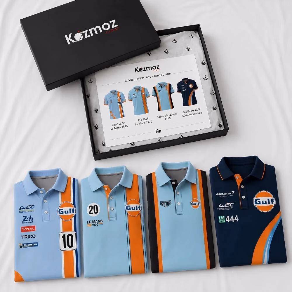 Gulf Le Man 24h Legend Edition Polo Shirt Bundle - Perfect Racing Gift