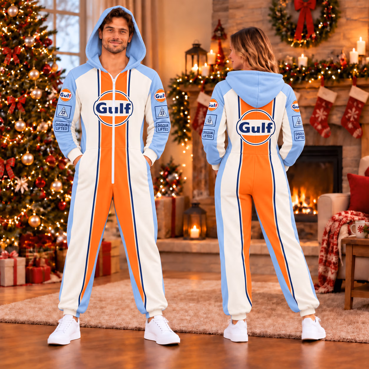 Gulf Racing Team 2026 Retro Livery Custom Racing Onesies Pajamas