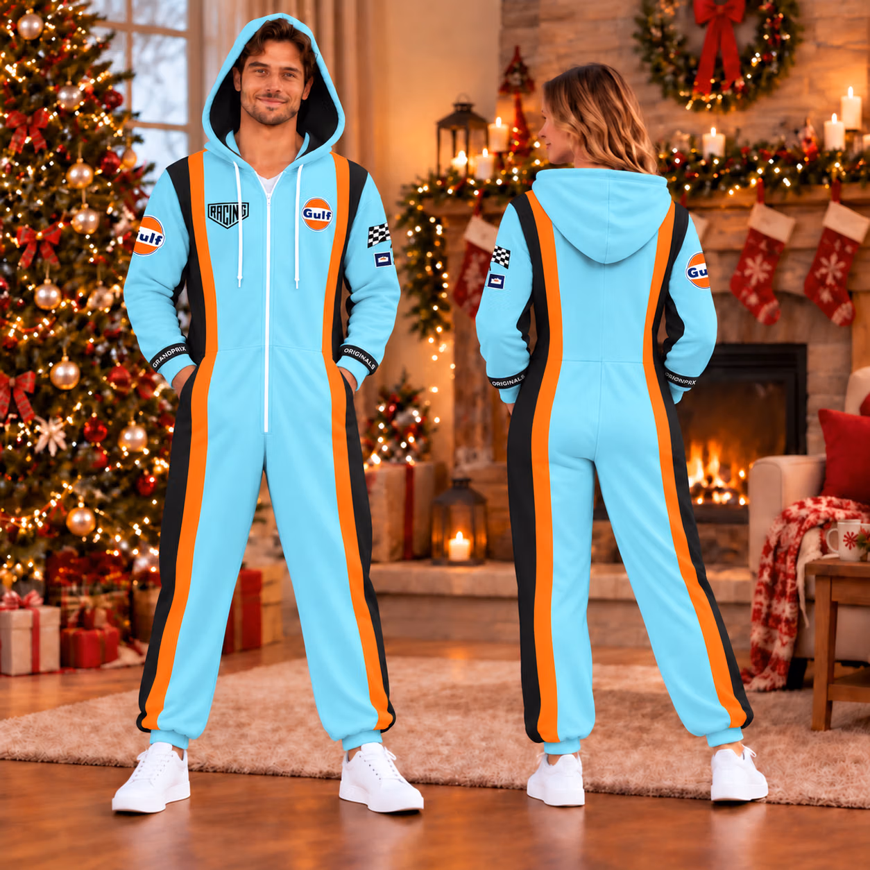 Gulf Racing Team Edition Custom Racing Onesies Pajamas