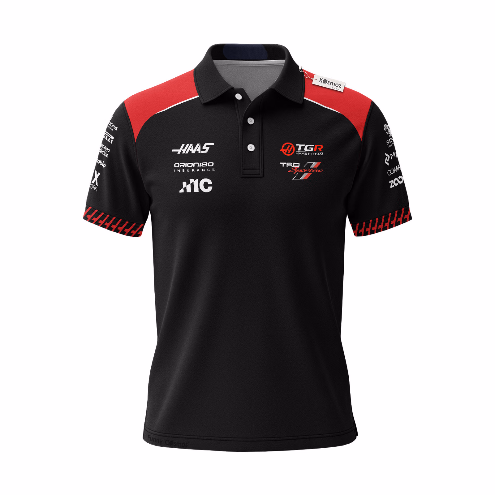 Alternative view of Haas Team F1 2026 Custom Polo Shirt