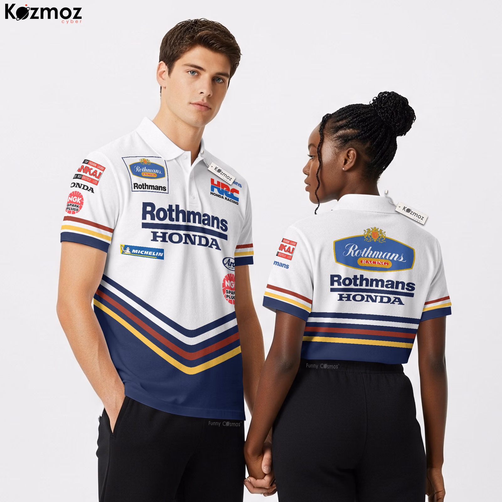 Honda Rothmans Racing Polo - Original Teamwear Shirt - 3