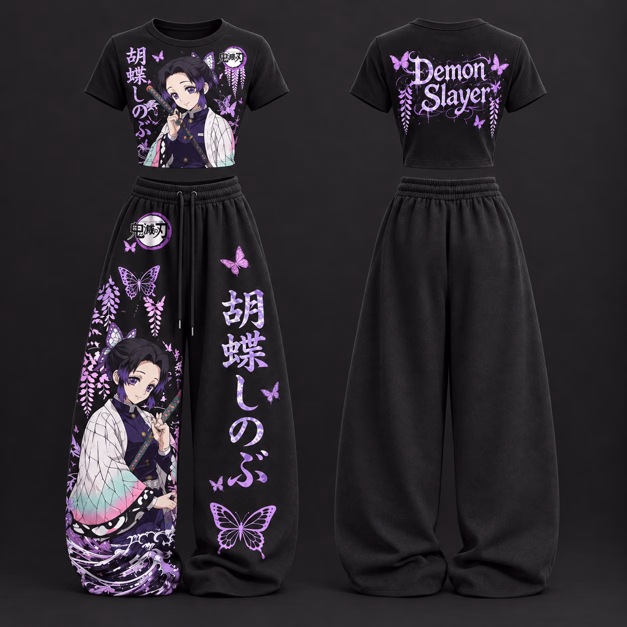 Insect Swordswoman Night Blade Legends Crop top And Baggy Set Anime Clothes