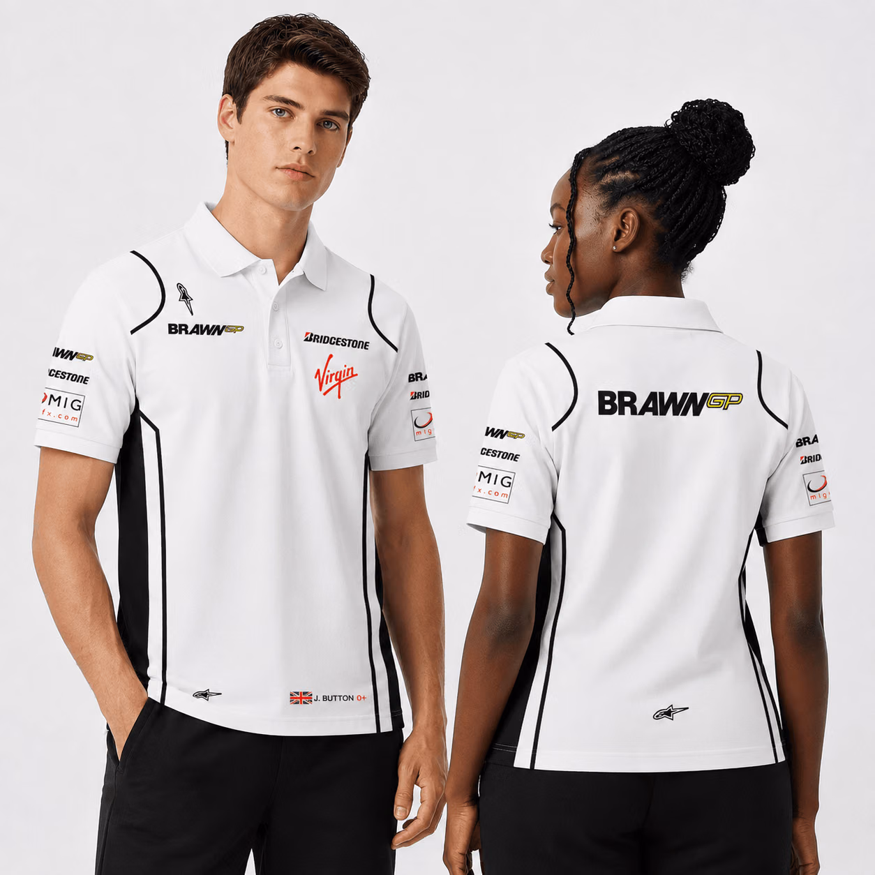 J. Button Brawn GP 2009 Championship Custom Polo Shirt