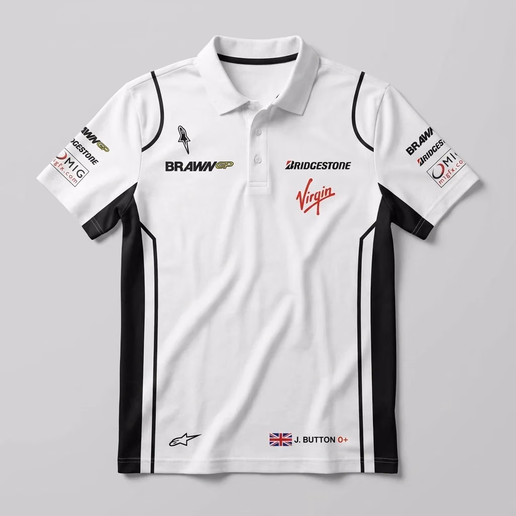 Alternative view of J. Button Brawn GP 2009 Championship Custom Polo Shirt