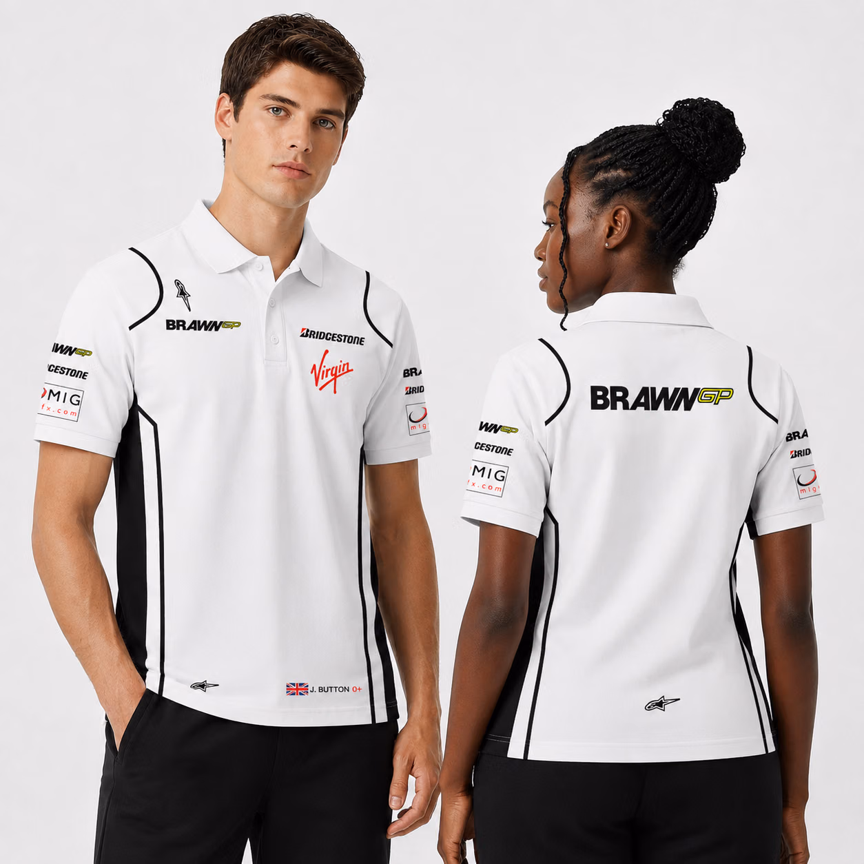 J. Button Brawn GP 2009 Championship Custom Polo Shirt