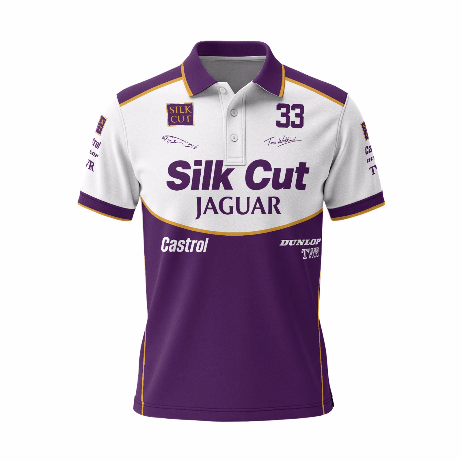 Alternative view of Jaguar XJR-9 #33 24h Le Mans Silk Cut Custom Polo Shirt