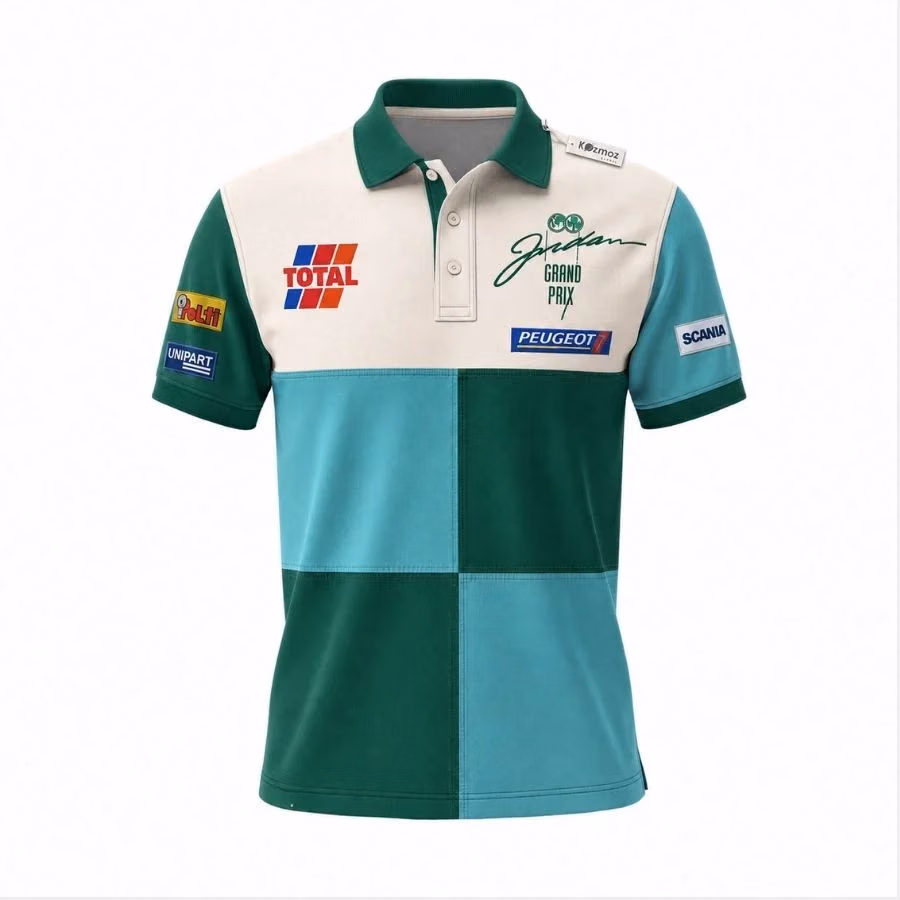Alternative view of Jordan Grand Prix Vintage 90s Pit Shirt Peugeot Custom Polo Shirt