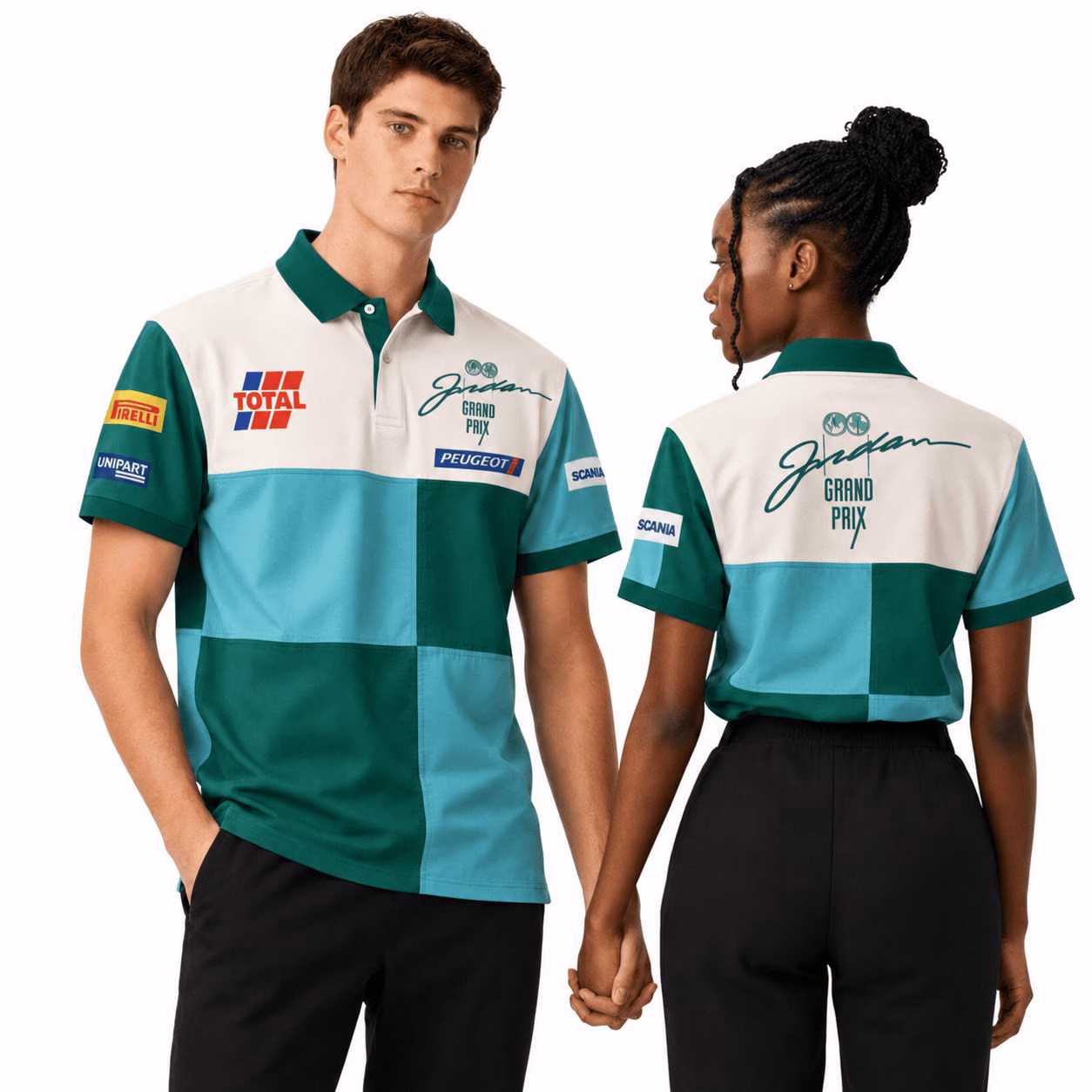 Jordan Grand Prix Vintage 90s Pit Shirt Peugeot Custom Polo Shirt