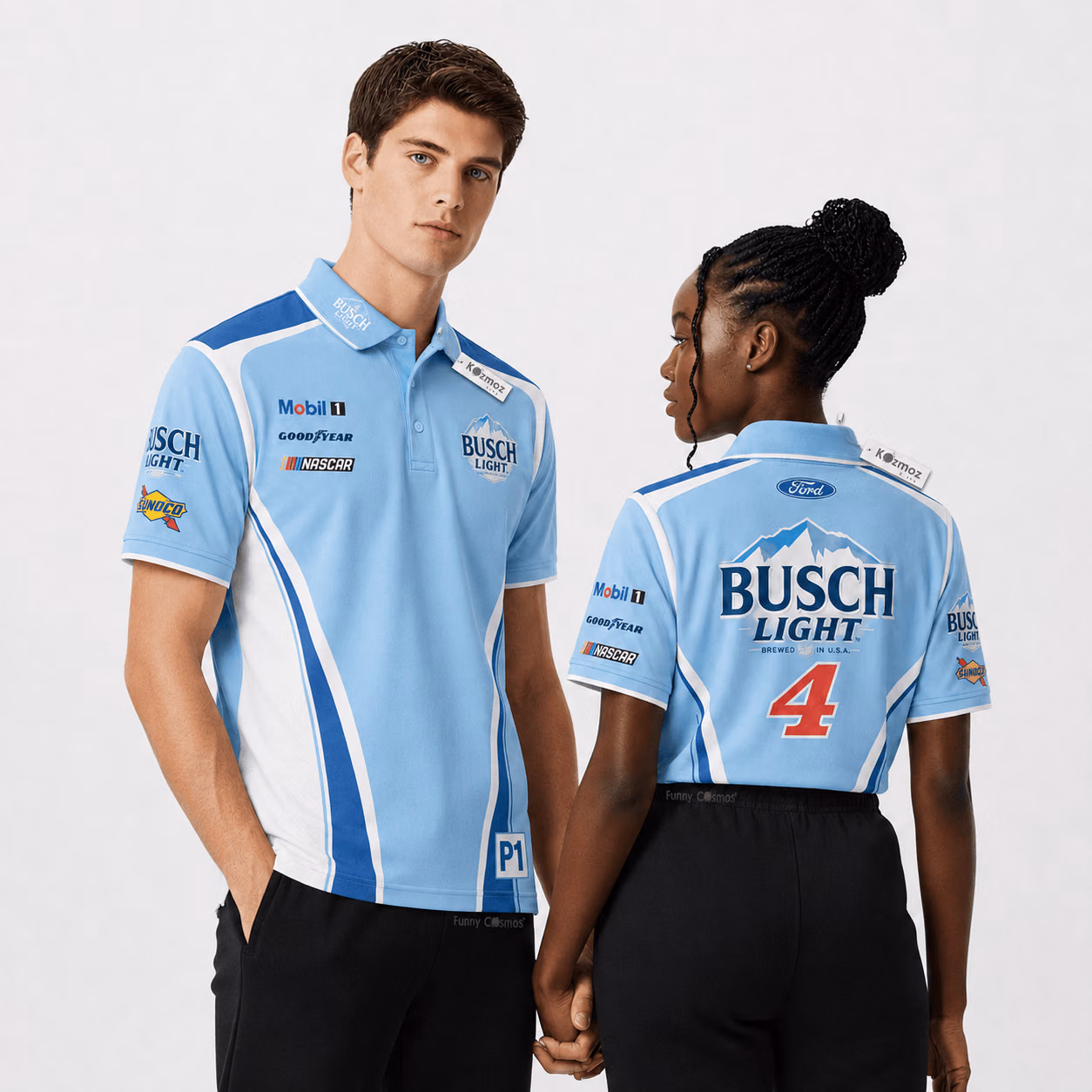 Kevin Harvick 2023 Ford Mustang 4 SH Team Custom Polo Shirt