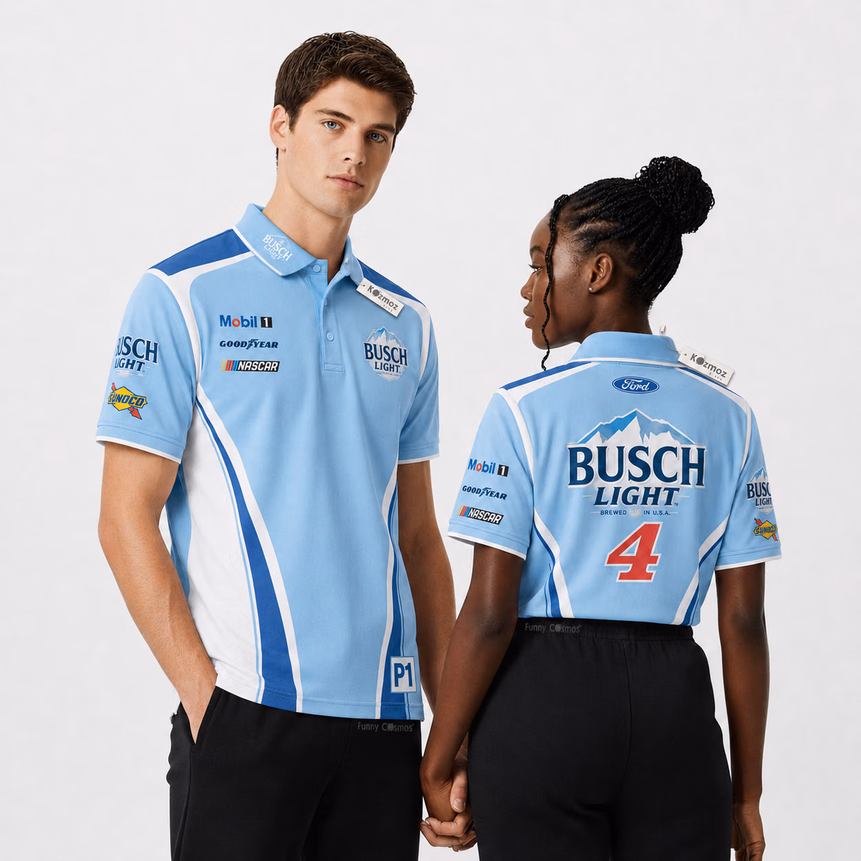 Kevin Harvick 2023 Ford Mustang 4 SH Team Custom Polo Shirt