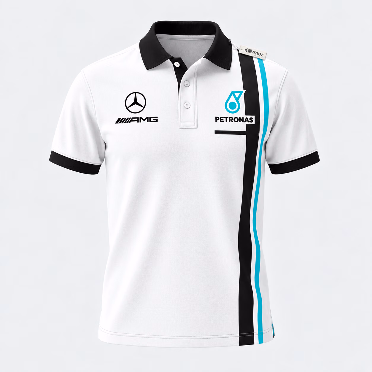 Alternative view of King Lewis #44 Petronas Inspired Mer Team Custom Racing Polo Shirt